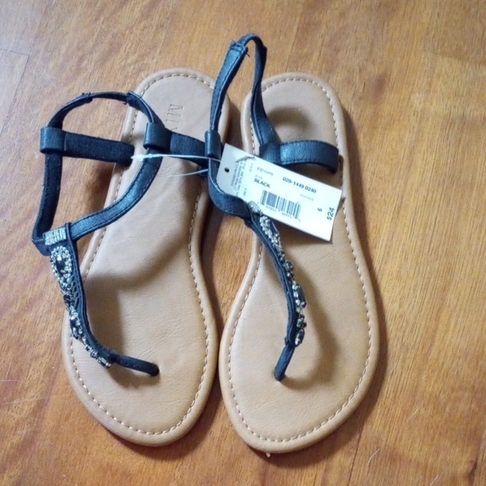 Elegant Black Sandals with Embellishments